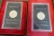 2 EISENHOWER US PROOF DOLLARS 1972 AND 1974