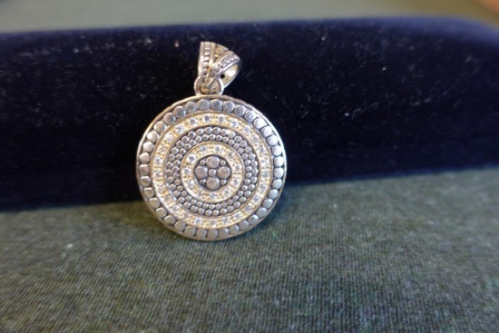 ROUND STERLING PENDANT .47 T OZ