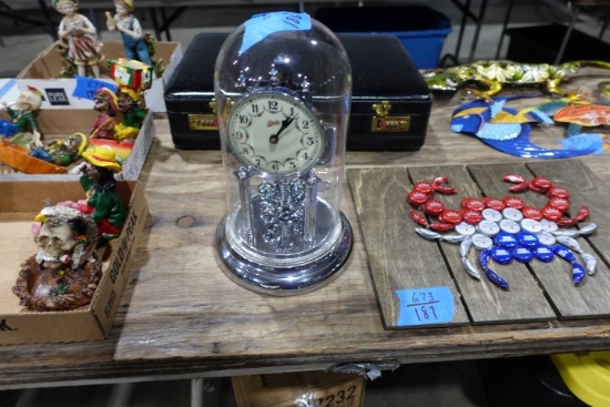 SCHATZ ANNIVERSARY CLOCK UNDER DOME 14"