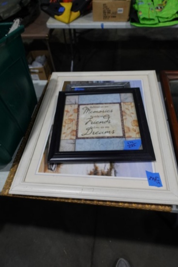 TWO FRAMED BEACH SCENES AND COCA COLA ART ETC