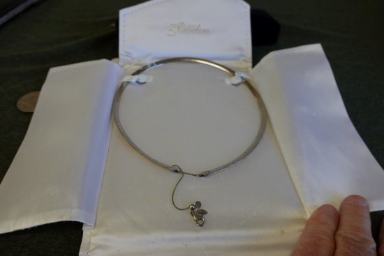 17" 14 KT GOLD AND STERLING NECKLACE 11.3 DWT
