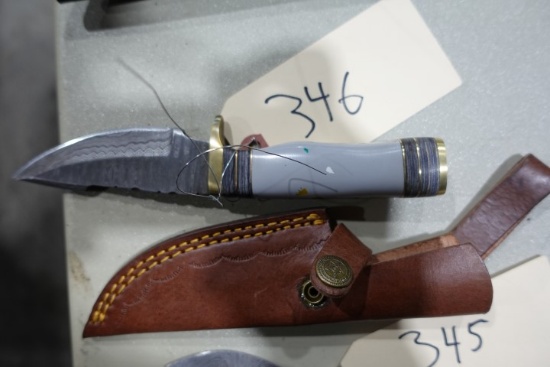 HANDMADE DAMASCUS STEEL KNIFE WITH CUSTOM WOOD BONE HORN OR RESIN HANDLE KN