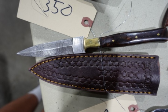 HANDMADE DAMASCUS STEEL KNIFE WITH CUSTOM WOOD BONE HORN OR RESIN HANDLE KN