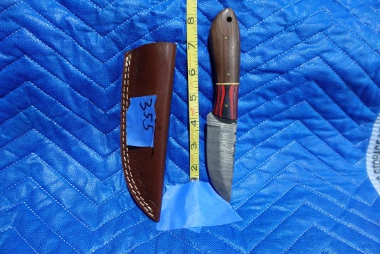 HANDMADE DAMASCUS STEEL KNIFE WITH CUSTOM WOOD BONE HORN OR RESIN HANDLE KN