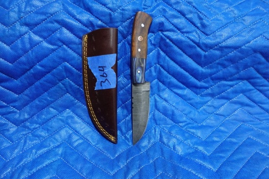 HANDMADE DAMASCUS STEEL KNIFE WITH CUSTOM WOOD BONE HORN OR RESIN HANDLE KN