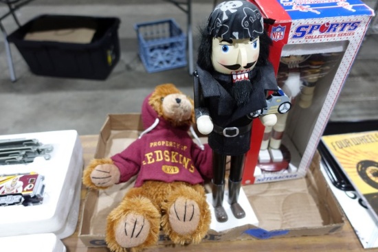 REDSKINS TEDDY BEAR AND NUT CRACKER