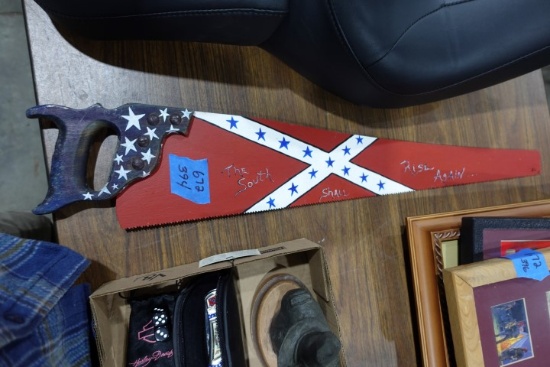 HAND SAW PAINTED STARS AND BARS