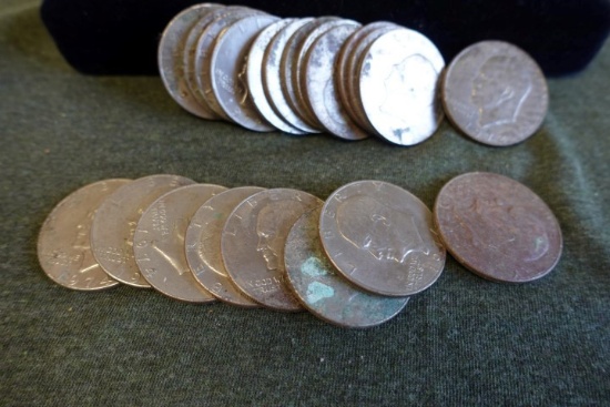 21 EISENHOWER SILVER DOLLARS 4 1971 1972 8 1974