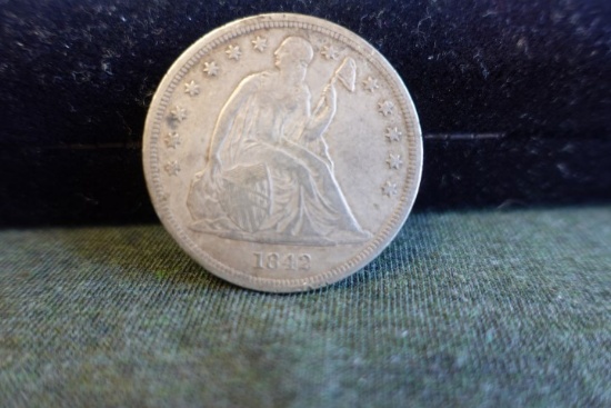 1842 LIBERTY SEATED SILVER DOLLAR