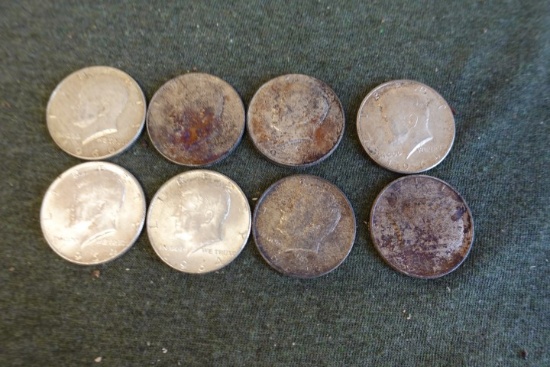 5 KENNEDY 1/2 DOLLARS 5 1964 1965 1966 1967