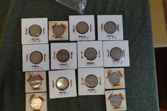 14 LIBERTY HEAD NICKELS 2 1898 1899 1901 1903 1905 2 1906 1 907 1908 1910 1
