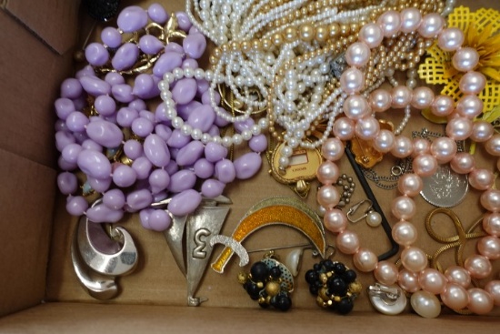 2 BOXES COSTUME JEWERLY AND JEWELRY CHEST