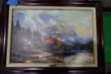 THOMAS KINCAID LITHO 1 OF 1999 TITLED END OF PERFECT DAY WITH CERTIFICATE O