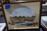 GROVER CANTWELL PRINT FRAMED UNDER GLASS 115/300 REMARKED BACKING MARSH SCE