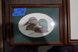 GROVER CANTWELL ORIGINAL SIGNED 1992 DRAKE AND HEN MALLARD FRAMED UNDER GLA
