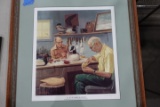 LT WARD BRO PRINT WILD FOWL COUNTERFEITERS 968/1500 31 X 33 FRAMED UNDER GL