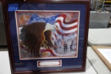 D MORGAN 2001 PRINT TITLED THROUGH THIS STORM WE DO NOT WALK ALONE FRAMED U
