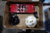 BOX LOT DIE CAST MODEL CAR 1957 FORD FAIRLANE AND DALE EARNHART POCKET WATC