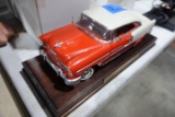 DIE CAST MODEL 1955 CHEVY BELAIR ON STAND