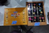 TWO PLAQUES WITH MILITARY INSIGNIAS AND METALS