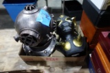 DECORATIVE LIGHTED HARD HAT DIVER HELMET AND BUST OF STEAM PUNK APOCALYPSE