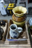 HAND PAINTED VASE AND MINIATURE PITCHER
