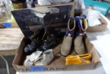 BOX WITH CHILDRENS COWBOY BOOTS AND SHOES