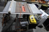 RIGID TABLE SAW ON STAND WITH CASTERS