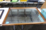 LARGE WALL HUNG MIRROR APPROX 46 X 32 HARDWOOD FRAME