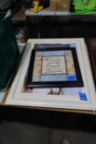 TWO FRAMED BEACH SCENES AND COCA COLA ART ETC