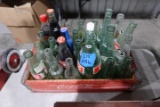 RED COCA COLA CRATE FULL OF COLLECTIBLE COKE BOTTLES AND MORE