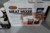 CABELLAS BUTCHER SHOP STAINLESS STEEL MEAT MIXER WITH ELECTRIC GRINDER ATTA