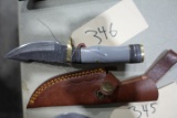 HANDMADE DAMASCUS STEEL KNIFE WITH CUSTOM WOOD BONE HORN OR RESIN HANDLE KN
