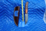 HANDMADE DAMASCUS STEEL KNIFE WITH CUSTOM WOOD BONE HORN OR RESIN HANDLE KN