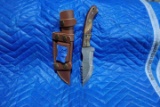 HANDMADE DAMASCUS STEEL KNIFE WITH CUSTOM WOOD BONE HORN OR RESIN HANDLE KN