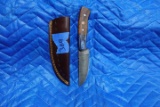 HANDMADE DAMASCUS STEEL KNIFE WITH CUSTOM WOOD BONE HORN OR RESIN HANDLE KN