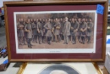 FRAMED UNDER GLASS PRINT LEE AND HIS GENERALS 30 X 18
