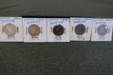 5 SEATED LIBERTY QUARTERS 1854 2 1853 1872 1891