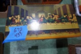 CEDAR BOX WITH THE LAST SUPPER ON IT FULL OF GUN CLEANING SUPPLIES