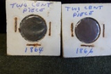 2 2 CENT PCS 1864 AND 1866