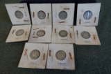 10 MERCURY DIMES 1924 1926 1929 1935 1937 1941 1942 1943 1944 1945