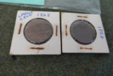 2 LARGE CENT PCS 1828 AND 1852
