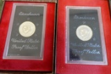 2 EISENHOWER US PROOF DOLLARS 1972 AND 1974