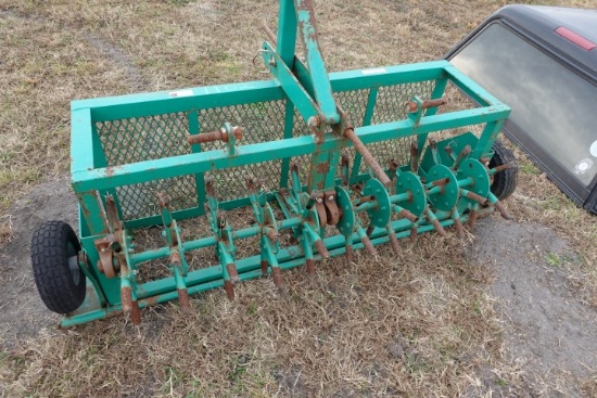 #1102 LESCO AERATOR MODEL LA6000 SN 072260 691 48" WIDE PIN TYPE HITCH