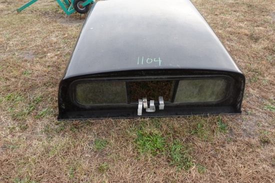 #1104 ARE TRUCK CAP 56" WIDE X 63" LONG SLIDING SIDE WINDOWS FRONT WINDOW 4