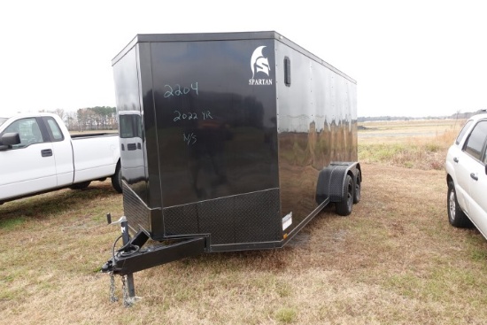 #2204 2022 SPARTAN TRAILER 7000 LB GVW DUAL 15" WHEELS TIRES 2 5/15 BALL MO