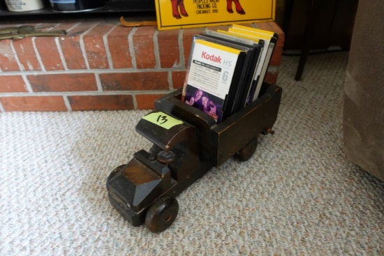 WOODEN TRUCK WITH VCR TAPES