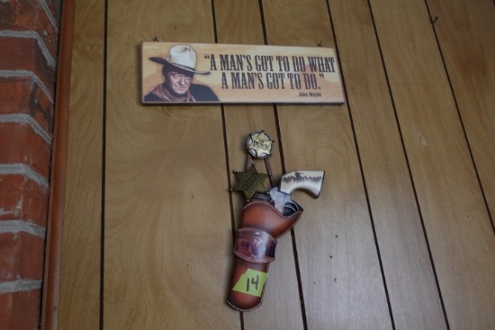 JOHN WAYNE PLAQUE AND DECORATIVE SHERIFF PC