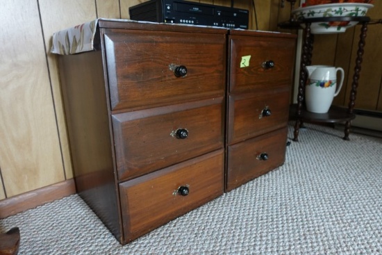 PAIR OF THREE DRAWER NIGHT STANDS 24 INCH X 16 INCH X 18 INCH