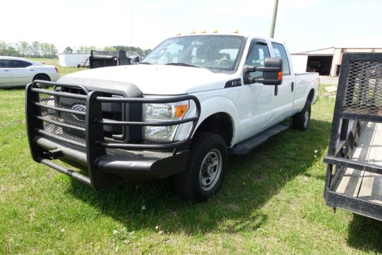 #1503 2012 FORD F350 CREW CAB 4X4 6.2 GAS 265536 MILES POWER DOORS AND WIND